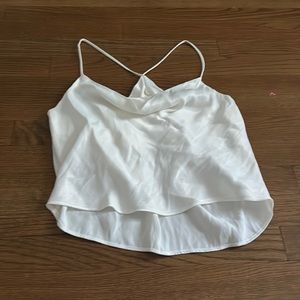 White silk Zara top